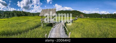 Bamboo Bridge a Pai, Mae Hong Son, Chiang mai, thailandia Foto Stock