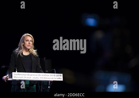 L'amministratore delegato di radio France Sibyle Veil partecipa a una conferenza stampa per presentare il programma 2018/2019 di radio France alla Maison de la radio, a Parigi, il 29 agosto 2018. Foto di ELIOT BLONDT/ABACAPRESS.COM Foto Stock