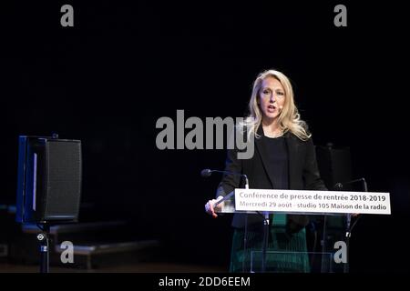 L'amministratore delegato di radio France Sibyle Veil partecipa a una conferenza stampa per presentare il programma 2018/2019 di radio France alla Maison de la radio, a Parigi, il 29 agosto 2018. Foto di ELIOT BLONDT/ABACAPRESS.COM Foto Stock