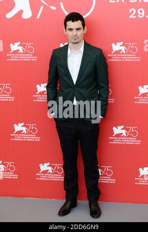 Damien Chazelle partecipa al First Man Photocall nell'ambito del 75° Festival Internazionale del Cinema di Venezia (Mostra) il 29 agosto 2018 a Venezia. Foto di Aurore Marechal/ABACAPRESS.COM Foto Stock