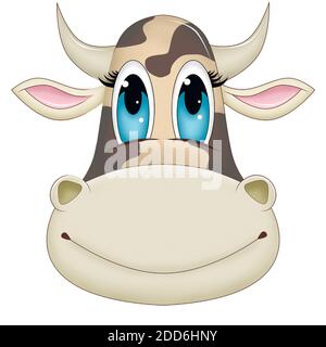 toro bianco con un sorriso Illustrazione Vettoriale