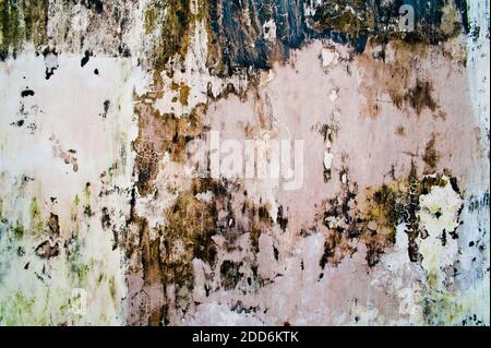 Sfondo muro danneggiato dall'acqua, Taman Sari Water Castle, Yogyakarta, Java, Indonesia, Asia, Asia, sfondo con spazio per la copia Foto Stock