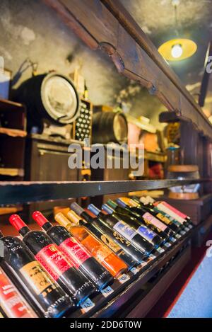 Cantina di vini al Castello di Bled, Slovenia. Bled, Gorenjska, Alto Carniola Regione, Slovenia, Europa Foto Stock