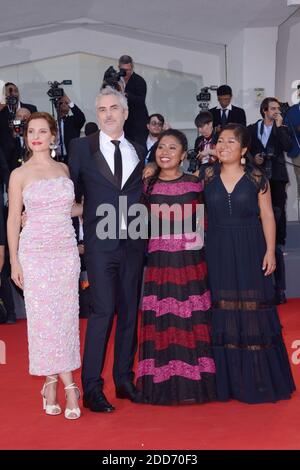 Nancy Garcia, Yalitza Aparicio, Alfonso Cuaron e Marina de Tavira partecipano alla Roma Premiere nell'ambito del 75° Festival Internazionale del Cinema di Venezia (Mostra) a Venezia il 30 agosto 2018. Foto di Aurore Marechal/ABACAPRESS.COM Foto Stock