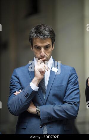 Tony Estanguet durante una cerimonia per il 'Protocole d organization des Jeux Olympiques et Paralympiques 2024' presso il Municipio di Parigi il 14 giugno 2018. Foto di ELIOT BLONDT/ABACAPRESS.COM Foto Stock