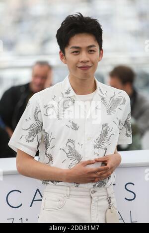 L'attore Huang Jue partecipa alla Photocall "Long Day's Journey into Night (di qui Zui Hou De Ye WAN)" durante il 71esimo festival annuale del cinema di Cannes al Palais des Festivals il 16 maggio 2018 a Cannes, Francia. Foto di David Boyer/ABACAPRESS.COM Foto Stock