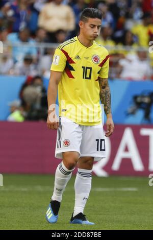 La frustrazione di James Rodriguez in Colombia durante la Coppa del mondo FIFA Russia del 2018, Colombia contro Giappone nello stadio di Saransk, Saransk, Russia, il 19 giugno 2018. Il Giappone ha vinto 2-1. Foto di Henri Szwarc/ABACAPRESS.COM Foto Stock