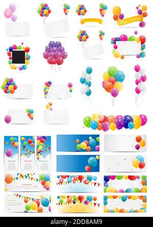 Colour Glossy Balloons Card Mega Set Illustrazione Foto Stock