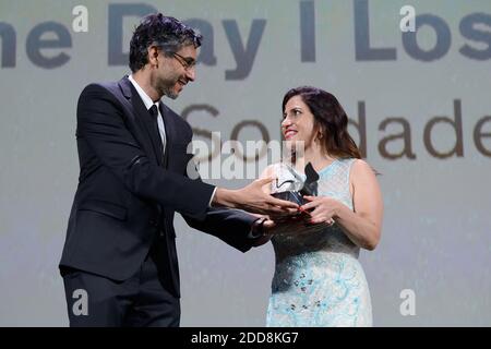 Soudade Kaadan riceve il Leone del futuro - 'Luigi De Laurentiis' Venice Award per un film di debutto per 'The Day i Lost My Shadow (Yom Adaatou Zouli)' durante la cerimonia di chiusura del 75° Festival Internazionale del Cinema di Venezia (Mostra), il 08 settembre 2018. Foto di Aurore Marechal/ABACAPRESS.COM Foto Stock