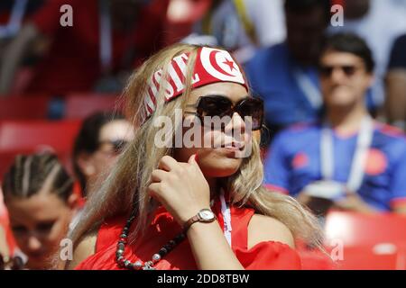 Tifoso della Tunisia durante la Coppa del mondo FIFA Russia 2018, Belgio contro Tunisia nello Stadio Spartak, Mosca, Russia, il 23 giugno 2018. Il Belgio ha vinto 5-2. Foto di Henri Szwarc/ABACAPRESS.COM Foto Stock