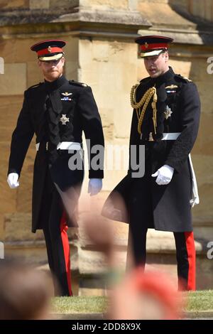 Il principe William partecipa alla cerimonia di nozze il principe Henry Charles Albert David del Galles sposa la sig.ra Meghan Markle in un servizio alla cappella di San Giorgio all'interno dei terreni del castello di Windsor. Tra gli ospiti vi erano 2200 membri del pubblico, la famiglia reale e la Madre Doria Ragland di Markle. Foto di Lionel Hahn/ABACAPRESS.COM Foto Stock