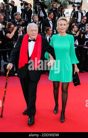 Il regista francese Claude Lanzmann arriva il 19 maggio 2018 per la cerimonia di chiusura e la proiezione del film "l'uomo che ha ucciso Don Chisciotte" alla 71a edizione del Festival del Cinema di Cannes, Francia meridionale. Foto di David Boyer/ABACAPRESS.COM Foto Stock