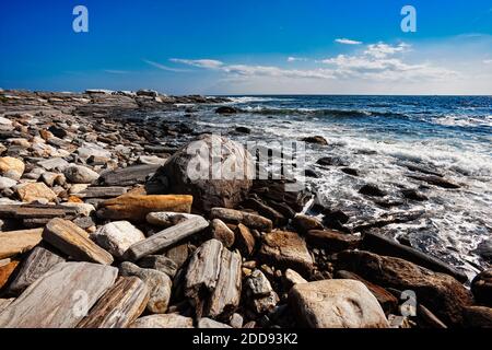 Punto Pemaquid, Bristol, Lincoln County, Maine, Stati Uniti d'America Foto Stock