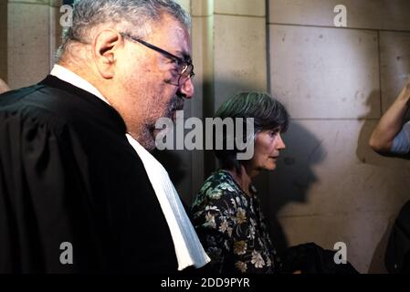 Agnès Méric, madre di Clément Méric, è presente al Tribunale di primo grado di Parigi dopo l'annuncio del verdetto del processo degli assassini di suo figlio, un attivista antifascista, ucciso da teste di pelle durante una lotta per le strade di Parigi nel 2013. Parigi, Francia, 14 settembre 2018. Foto di Samuel Boivin / ABACAPRESS.COM Foto Stock