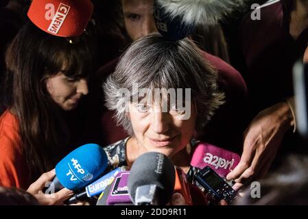 Agnès Méric, madre di Clément Méric, è presente al Tribunale di primo grado di Parigi dopo l'annuncio del verdetto del processo degli assassini di suo figlio, un attivista antifascista, ucciso da teste di pelle durante una lotta per le strade di Parigi nel 2013. Parigi, Francia, 14 settembre 2018. Foto di Samuel Boivin / ABACAPRESS.COM Foto Stock