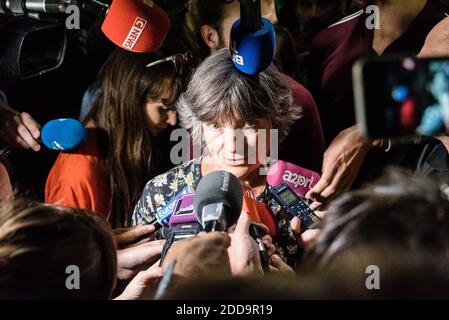 Agnès Méric, madre di Clément Méric, è presente al Tribunale di primo grado di Parigi dopo l'annuncio del verdetto del processo degli assassini di suo figlio, un attivista antifascista, ucciso da teste di pelle durante una lotta per le strade di Parigi nel 2013. Parigi, Francia, 14 settembre 2018. Foto di Samuel Boivin / ABACAPRESS.COM Foto Stock