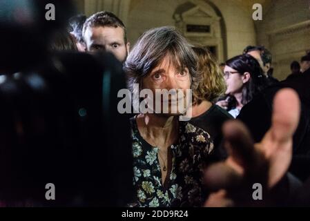 Agnès Méric, madre di Clément Méric, è presente al Tribunale di primo grado di Parigi dopo l'annuncio del verdetto del processo degli assassini di suo figlio, un attivista antifascista, ucciso da teste di pelle durante una lotta per le strade di Parigi nel 2013. Parigi, Francia, 14 settembre 2018. Foto di Samuel Boivin / ABACAPRESS.COM Foto Stock