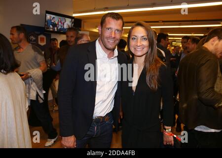 Exclusif - Sylvain Armand et Gaetane Thiney assiste au Match de Football France-Irlande dans le salon Orange au Stade de France a St-Denis, France, le 28 mai 2018. Foto di Jerome Domine/ABACAPRESS.COM Foto Stock