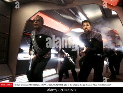 NESSUN FILM, NESSUN VIDEO, NESSUNA TV, NESSUN DOCUMENTARIO - © SAM EMERSON/KRT/ABACA. 40577-4. USA, 09/12/2002. Star in the latest in the sci-fi series Star Trek: Nemesis. Foto Stock