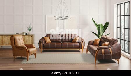 Arredamento confortevole in interni moderni Foto Stock