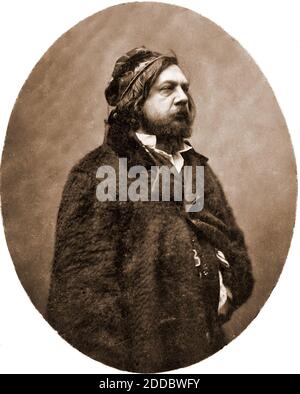 THÉOPHILE GAUTIER (1811-1872) romanziere, poeta e drammaturgo francese, fotografato da Nadar intorno al 1856 Foto Stock