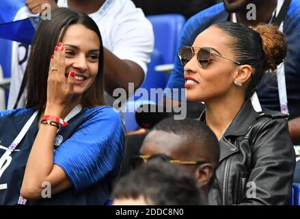 Sandra Corentin Tolisso ragazza e sorella Marine durante la Coppa del mondo FIFA 2018 Round of 8 match al Nizhny Novgorod Stadium Russia, il 6 luglio 2018. . Foto di Christian Liegi/ABACAPRESS.COM Foto Stock