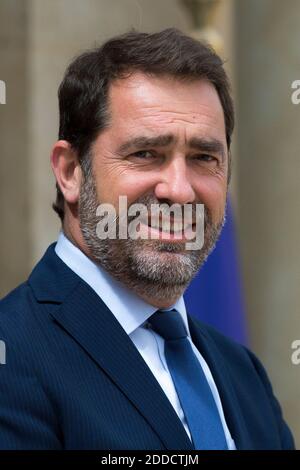 Christophe Castaner lascia il Palazzo Elysee il 11 luglio 2018 a Parigi, Francia, dopo la riunione settimanale del gabinetto. Foto di Eliot Blondt/Abacapress.Com Foto Stock