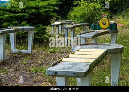 Campo da golf da tavolo fatiscente a Bad Kissingen, Germania Foto Stock