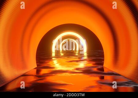 3D Illustration installazione aliena in ambiente fantascientifico Foto Stock