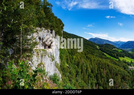 Austria, Austria superiore, Bad Goisern am Hallstattersee, ripido sentiero montano del Muro Eterno Foto Stock