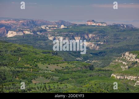 Zion Overlook, autostrada 14, Zion National Park, Utah Foto Stock