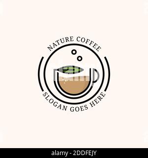 Natura vettore di disegno del logo del caffè, può usare per il vostro marchio, identità di branding o modello commerciale del marchio Illustrazione Vettoriale