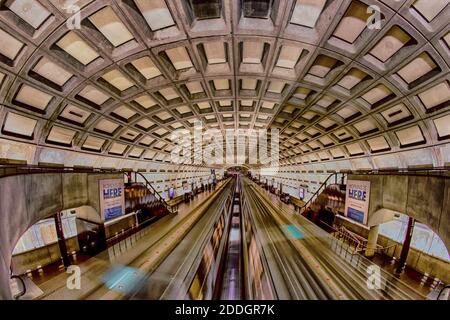 Una vista fisheye della metropolitana di Washington DC. Foto Stock