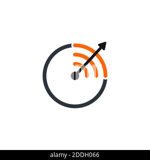 Icona Wi-fi con freccia Foto Stock