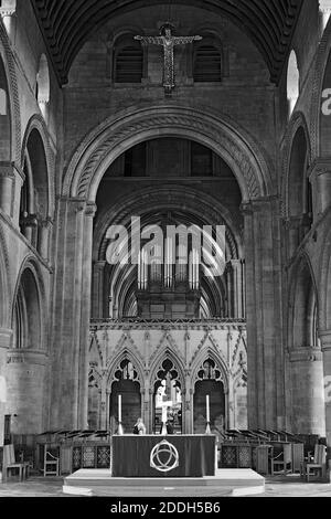 All'interno di Southwell Minster, la cattedrale e la chiesa della parrocchia, southwell, Nottinghamshire Foto Stock