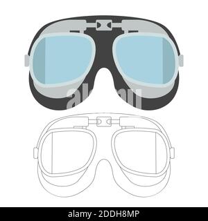 occhiali vintage illustrazione vettoriale , stile piatto, disegno fodera Foto Stock