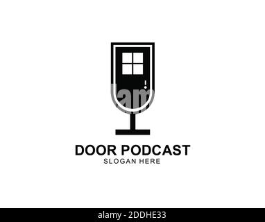 design dei simboli delle icone del logo podcast della porta Foto Stock