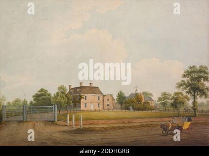 Homer Family Residence, Balsall Heath, 1799 S. Wright, Balsall Heath, Birmingham, Watercolor, Topographical views, Animal, Horse, Birmingham history, Architecture, House, Carriage Foto Stock