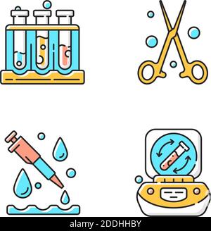 Set di icone di colore RGB per strumenti da laboratorio Illustrazione Vettoriale