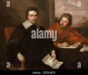 Lord Strafford e il suo Segretario Sir P Mainwaring, 1800 dopo Sir Anthony van Dyck la foto originale di Van Dyck nella collezione di Lady Juliet de Chair., dipinto ad olio, Ritratto, maschio, Politica Foto Stock