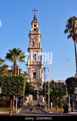 Campanile del Santuario della Beata Vergine di Il Rosario di Pompei Italia Foto Stock