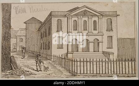 Incisione di Old Meeting House, viste topografiche, religione, Stampa, incisione, storia di Birmingham Foto Stock