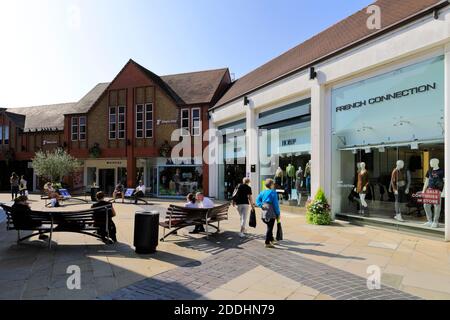 La galleria commerciale Christopher Place, St Albans City, Hertfordshire County, Inghilterra, Regno Unito Foto Stock