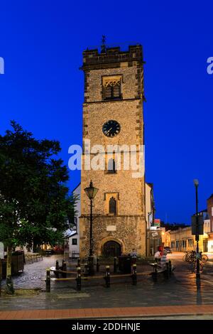 St Albans Clock Tower, Market Place, St Albans City, Hertfordshire County, Inghilterra, Regno Unito Foto Stock