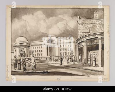 Vista topografica di Birmingham, Reverse del 1996V87, che mostra le notizie che tagliano dove inchiostro disegno 1996V87 è stato pubblicato, 1950., da John L Baker, Storia sociale, viste topografiche, Inghilterra, Midlands Foto Stock