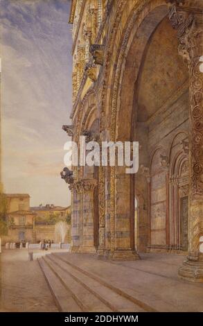 San Martino, Lucca, Italia, fronte Ovest, 1887 di Henry Roderick Newman, acquerello, Italia, architettura, Cattedrale Foto Stock