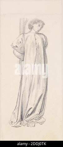 St George Series, Study of the Princess for 'The Princess Chained to the Tree', 1865-1866 Artist: Sir Edward Burne-Jones, Art Movement, Pre-Raphaelite, disegno, opere su carta Foto Stock