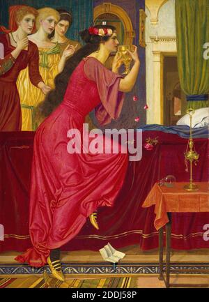 Sigismonda bere il veleno (incorniciato) artista: Joseph Edward Southall, Pre-Raphaelite, cornice, Rosso Foto Stock