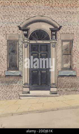Vista topografica di Birmingham, inchiostro, acquerello Drawing doorway 26 Lower Priory, Birmingham da F. Chamberlain, storia sociale, viste topografiche, Inghilterra, Midlands Foto Stock