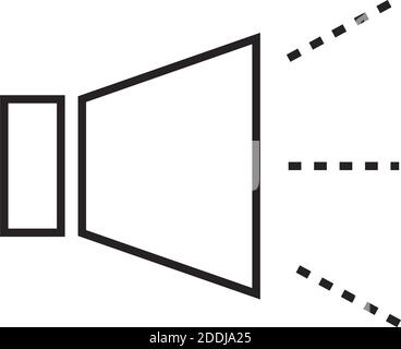 icona della linea di illustrazione del vettore del contenuto virale del megafono di marketing digitale Illustrazione Vettoriale